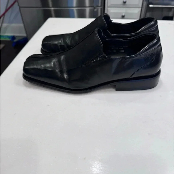 Giorgio Brutini Private Collection Black Leather Slip On Loafers 11 M ITALY - Picture 11 of 14